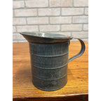 Antique Primitive Gray Enamel Graniteware Measure Grey Farmhouse Decor