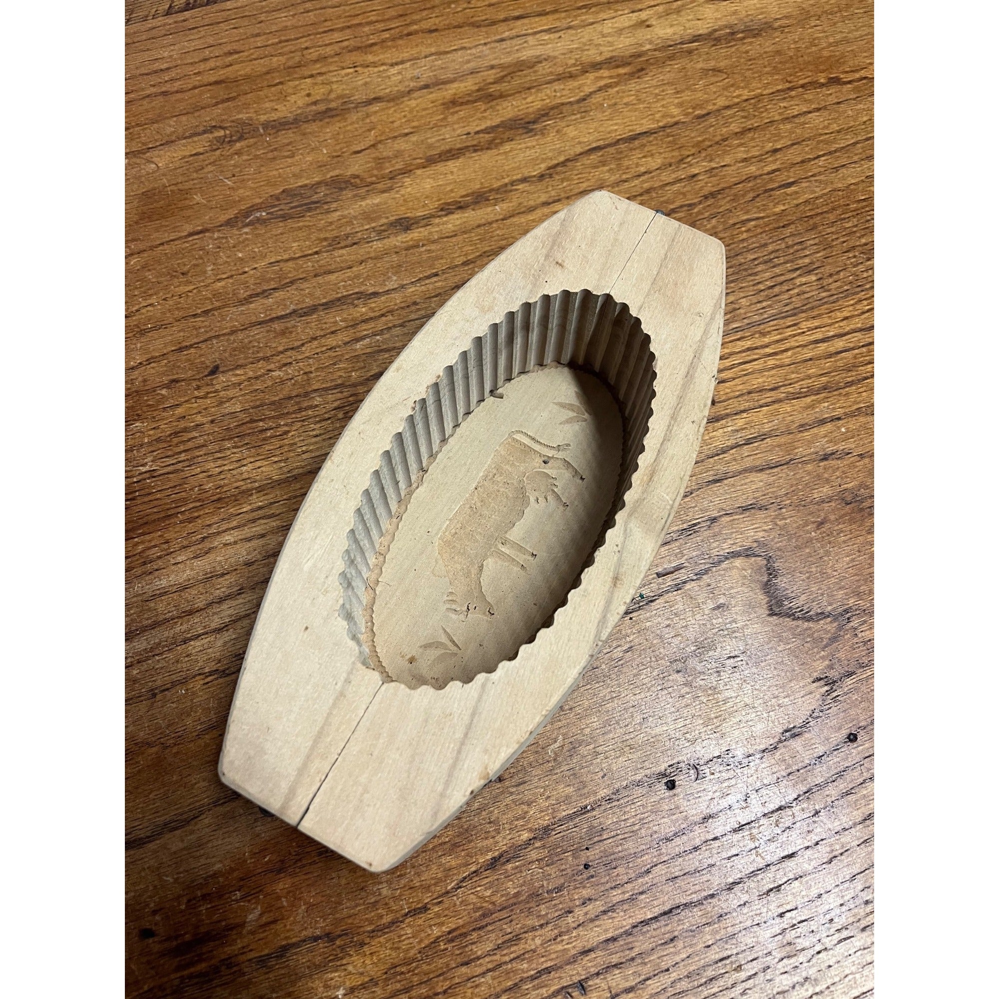 Vintage Wooden Cow Butter Mold Press 3-Part Farmhouse Butter press Dairy