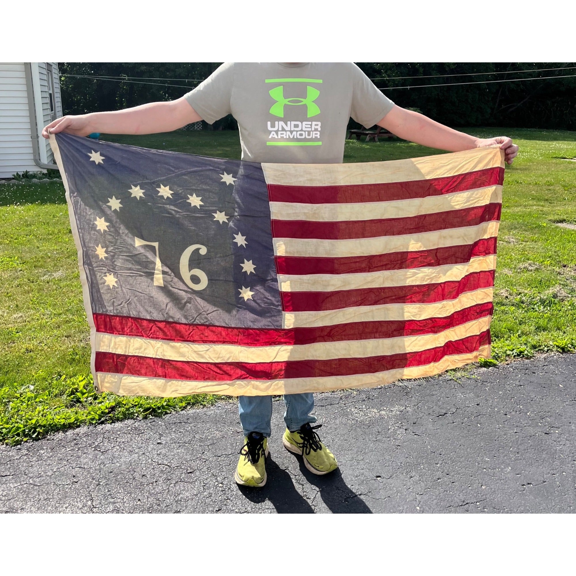 Vintage c1950s Bennington 1776 United States, American Flag 33” x 56” Patriotic