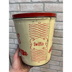 Vtg Swifts Pork Livers 10 lb Tin Can Advertising Graphics Farm Kitchen Decor