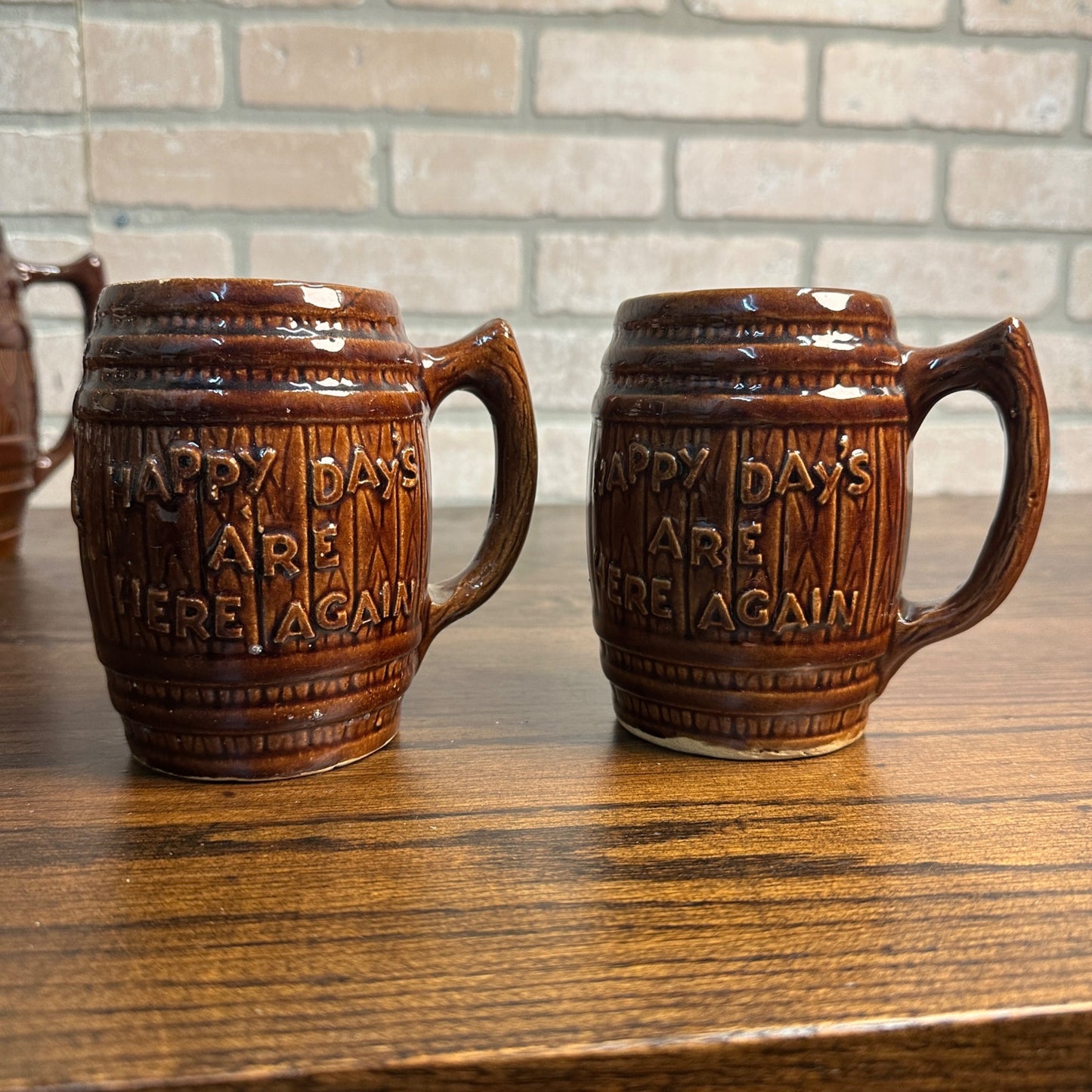 Scarce Happy Days Here Again Prohibition FDR Roosevelt Mug Set Hull Beer Tavern