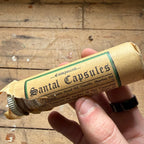 Rare Antique Santal Capsules Glass Medicine Bottle 1900s w/ Orig. Paper Wrap