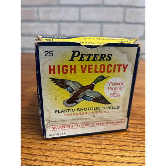 Vintage Peters High Velocity 20 GA Shotgun Shell Ammo Box EMPTY Duck Hunting