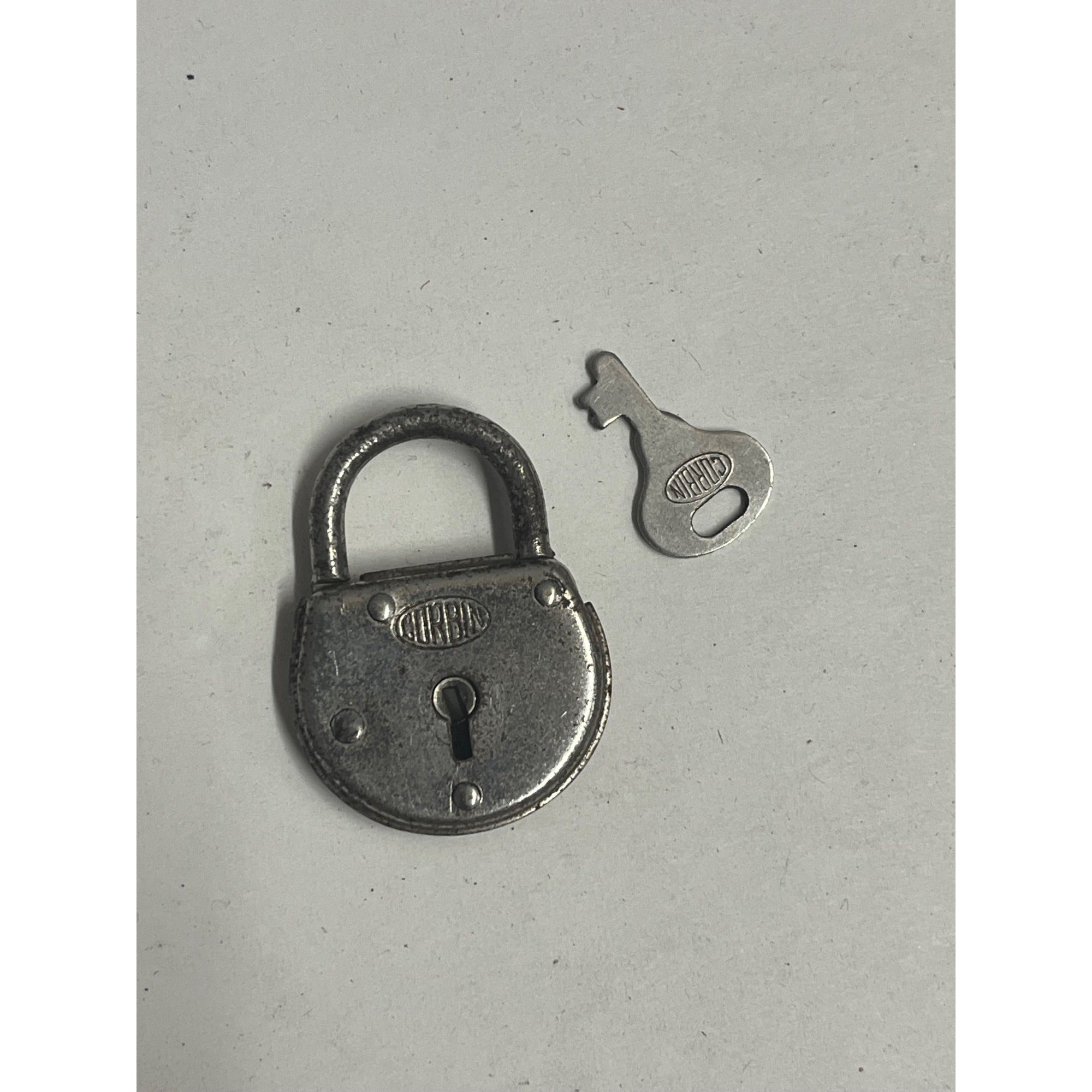 Vintage Corbin Miniature Padlock & Key Storage Trinket Box or Diary Lock