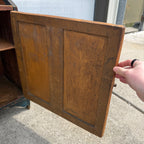 Antique 19th c. Primitive Blue Paint Farmhouse End Bedside Table Cabinet Nightstand