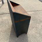 Antique 19th c. Primitive Blue Paint Farmhouse End Bedside Table Cabinet Nightstand