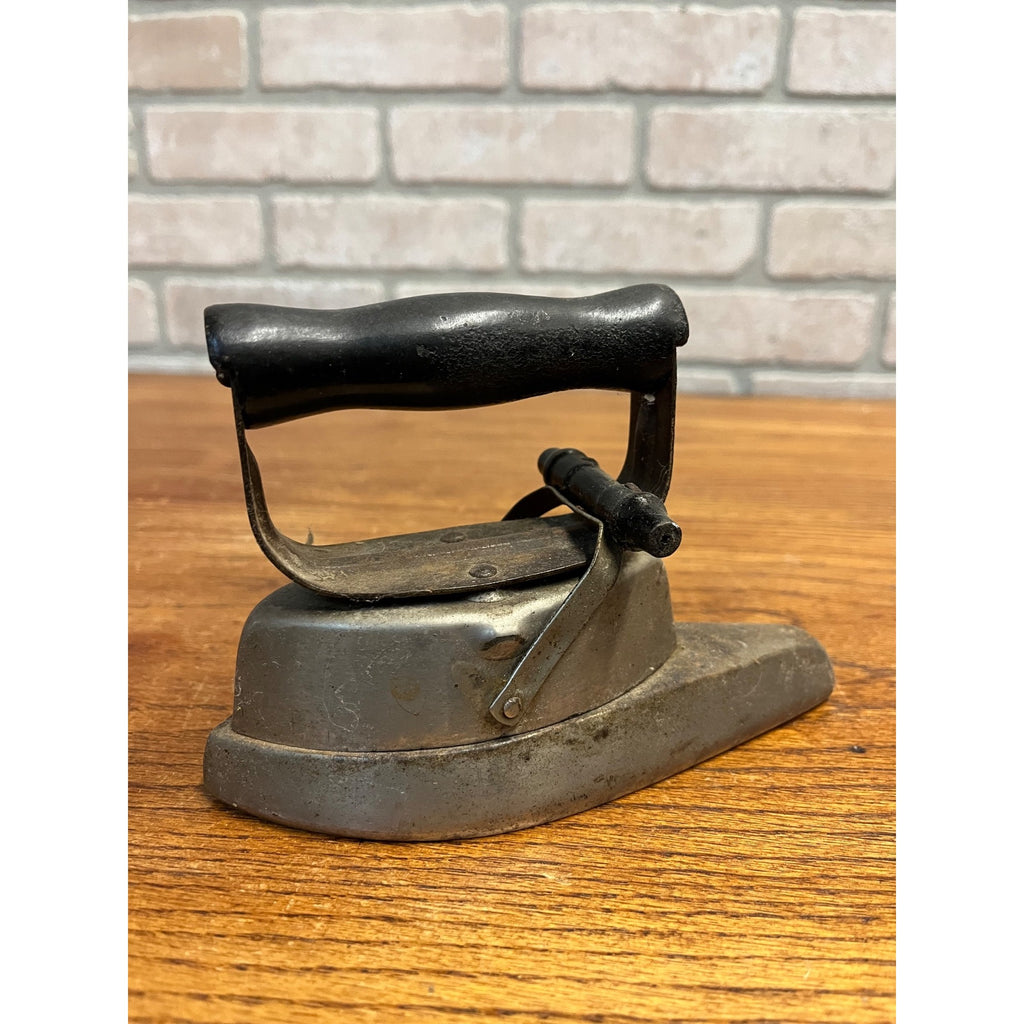 Antique Vintage Asbestos Sad Iron Patent May 22nd 1900 Unique w/ Wood Handle