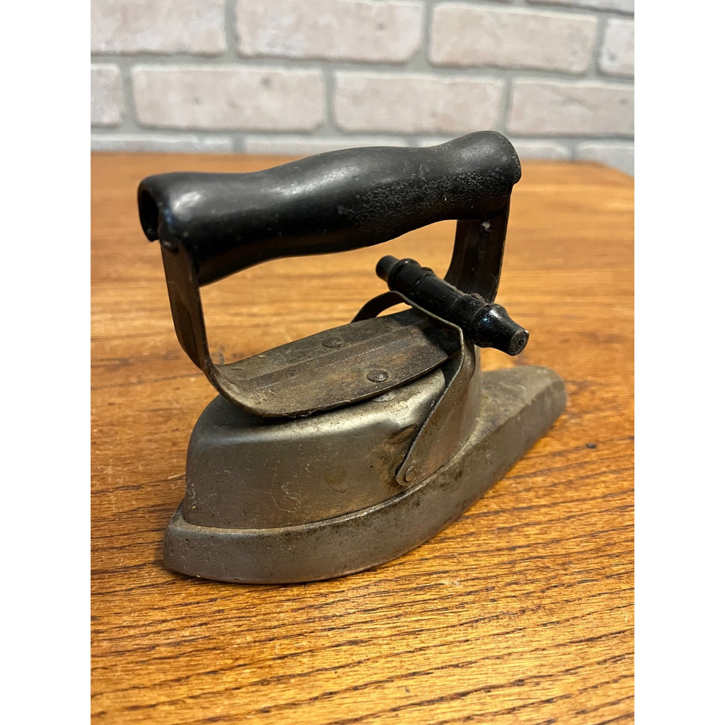 Antique Vintage Asbestos Sad Iron Patent May 22nd 1900 Unique w/ Wood Handle