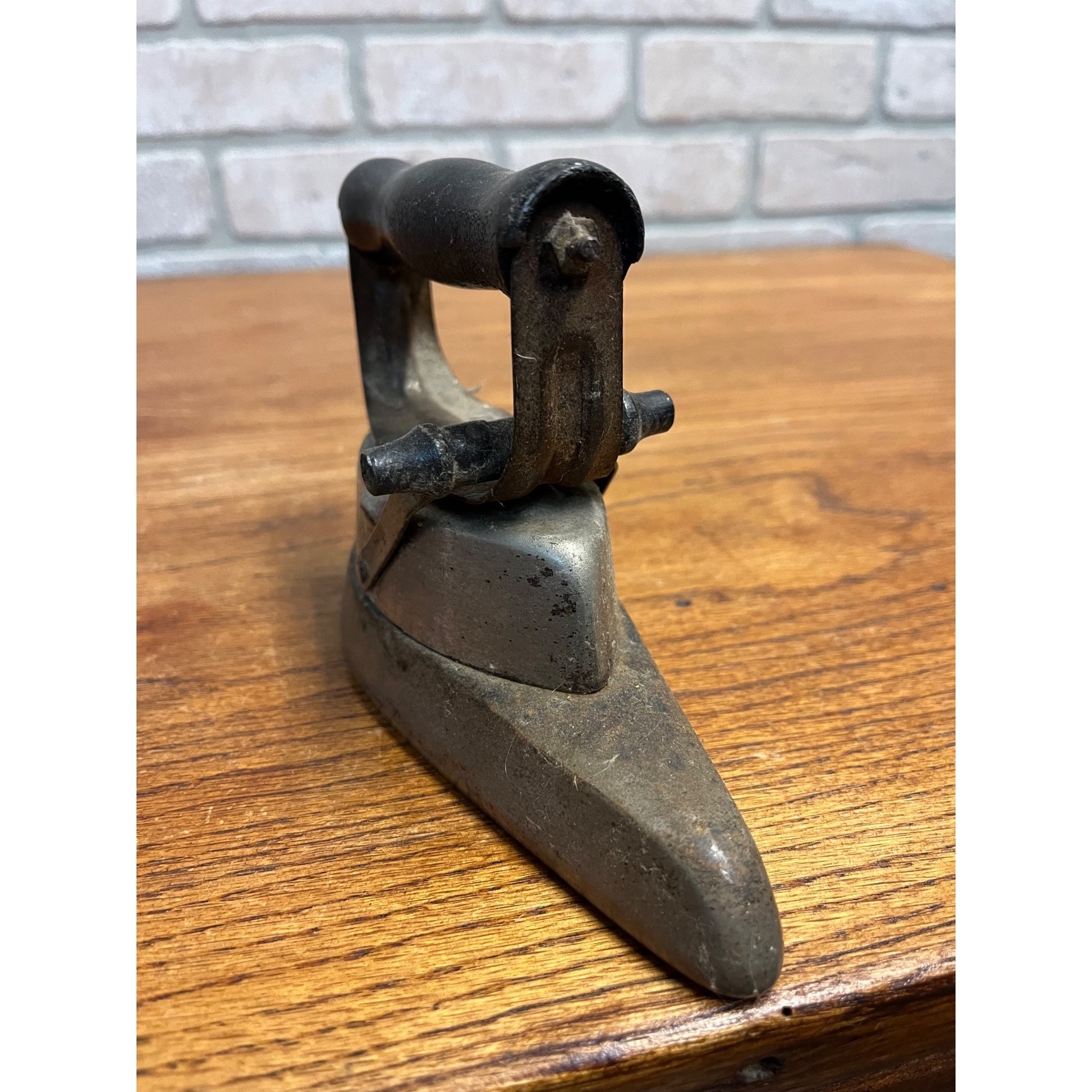 Antique Vintage Asbestos Sad Iron Patent May 22nd 1900 Unique w/ Wood Handle