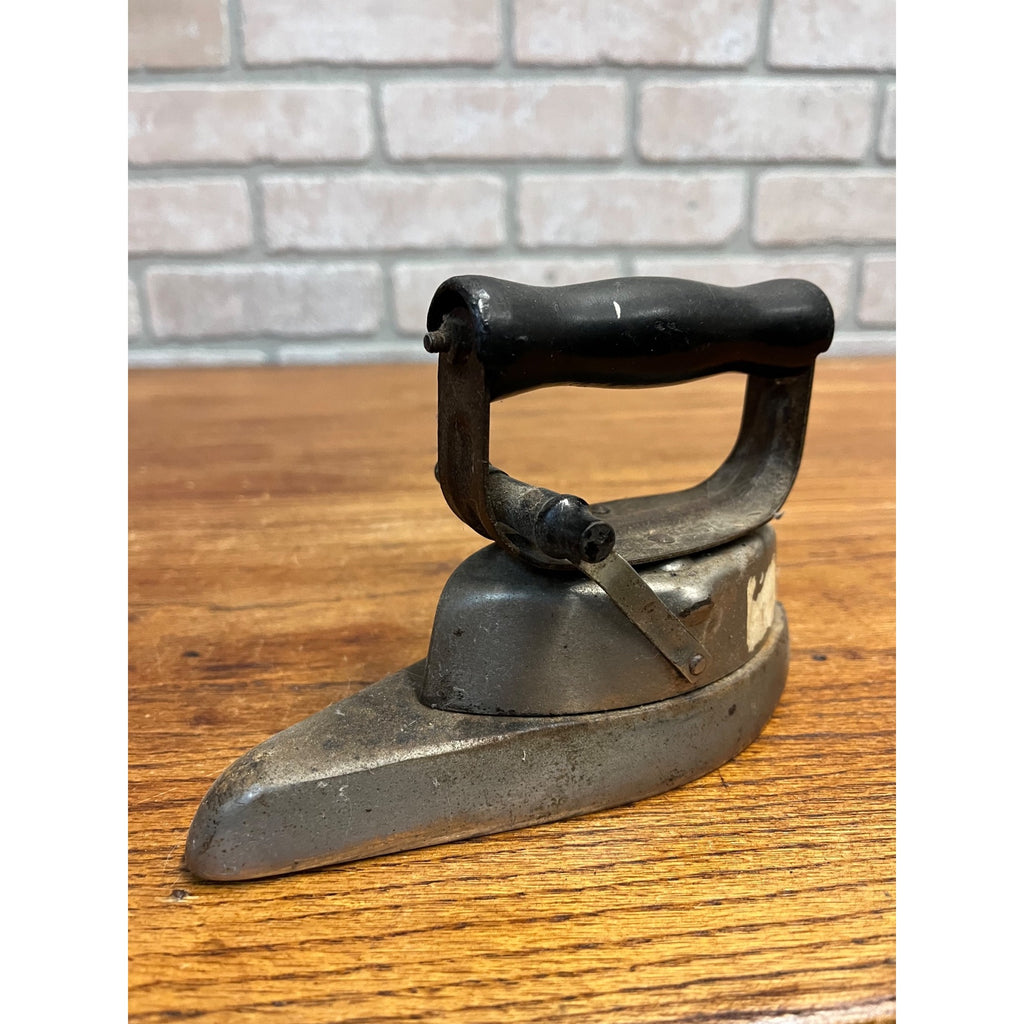 Antique Vintage Asbestos Sad Iron Patent May 22nd 1900 Unique w/ Wood Handle