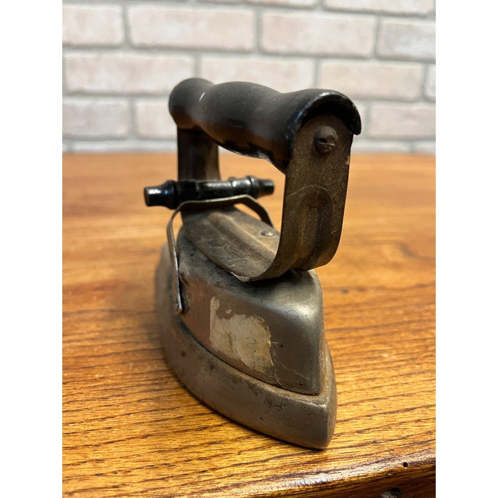 Antique Vintage Asbestos Sad Iron Patent May 22nd 1900 Unique w/ Wood Handle