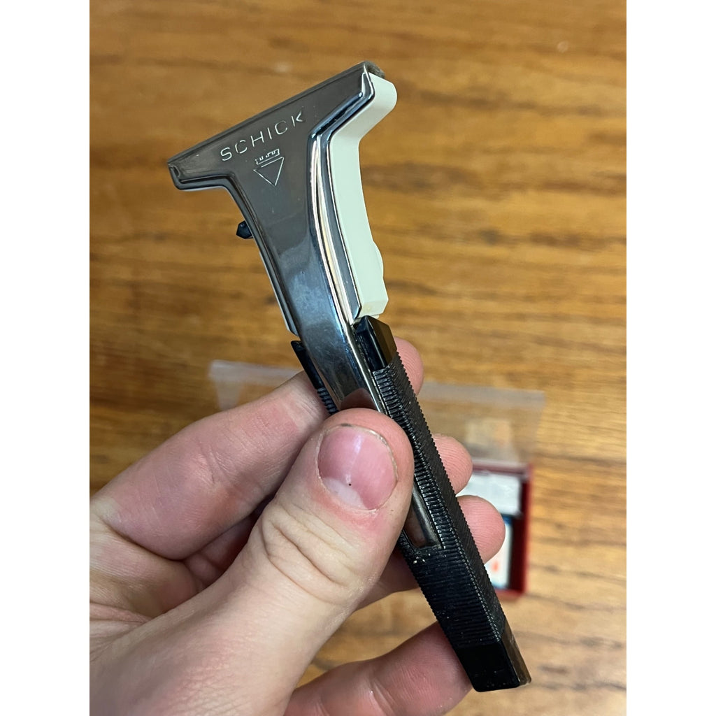 Vintage 1960s Schick Band Safety Razor Used w/ Razor Blades