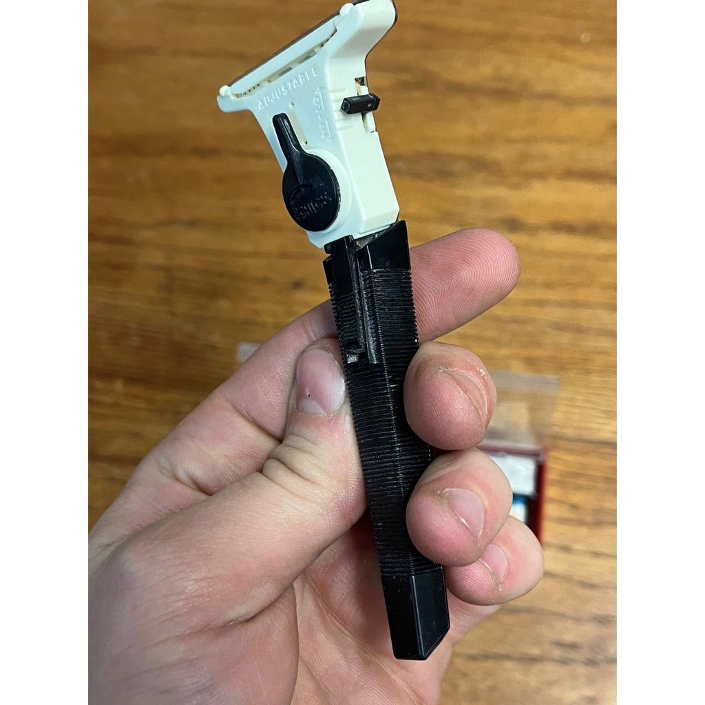 Vintage 1960s Schick Band Safety Razor Used w/ Razor Blades