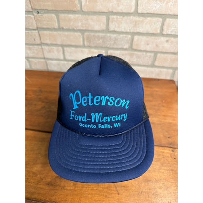 VINTAGE PETERSON FORD MERCURY SERVICE TRUCK OCONTO FALLS MESH HAT SNAPBACK