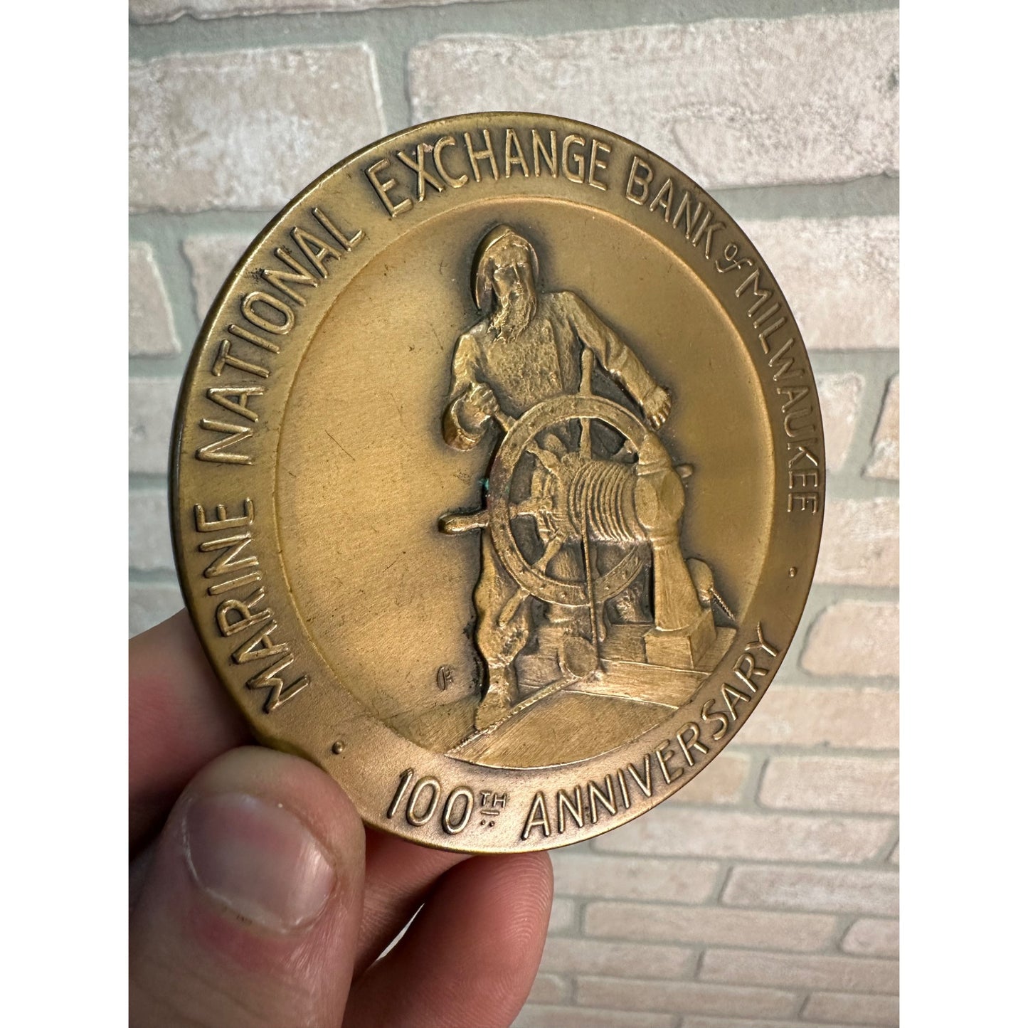 1939 MARINE NATIONAL EXCHANGE BANK OF MILWAUKEE 100TH ANNIVERSARY BRONZE MEDAL