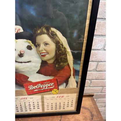 RARE Vintage 1964 Dr Pepper Advertising Calendar Sign Jane "Poni" Adams