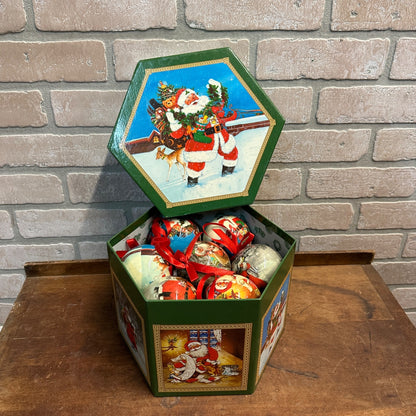 Dennis East Box Set (12) Christmas Ornaments Santa