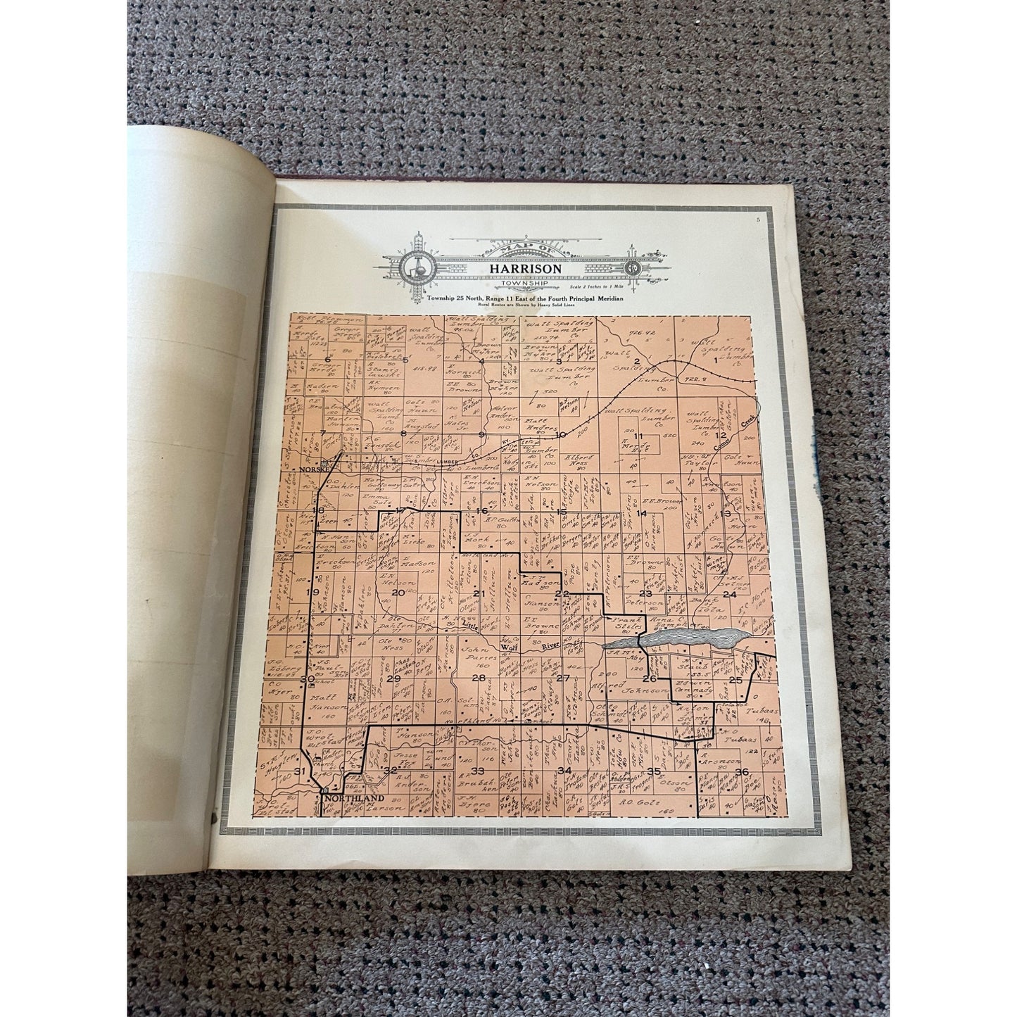 1912 Waupaca County Wisconin Plat Map History Book large Complete