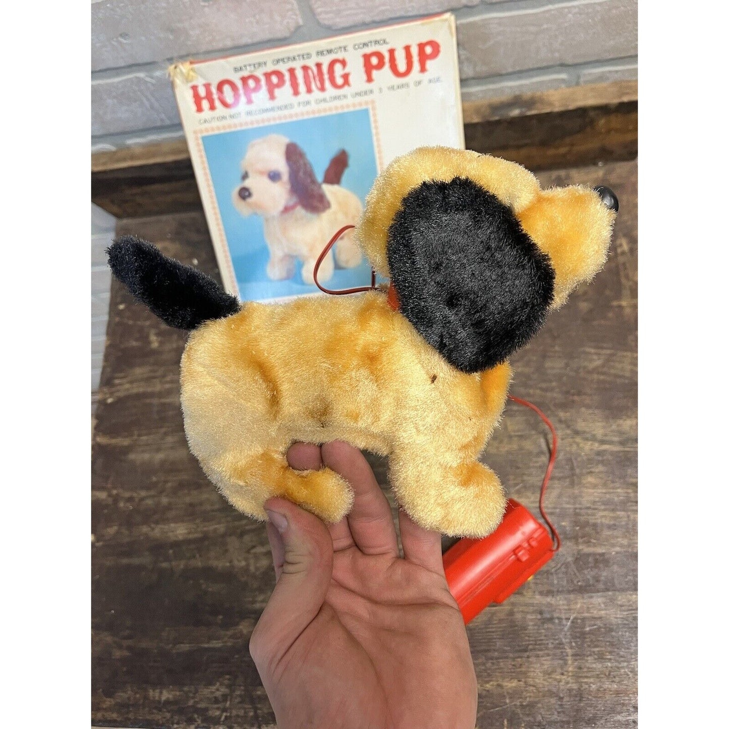 Vintage 1960s Hopping Pup Dog Mechanical Battery-Op Toy Japan - MINT w/ Box