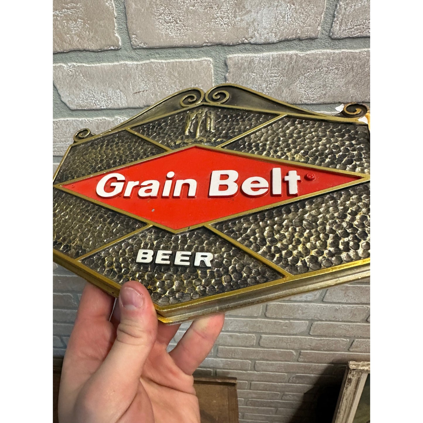 Vintage 1960s Grain Belt Beer Molded Plastic Sign - As-Is