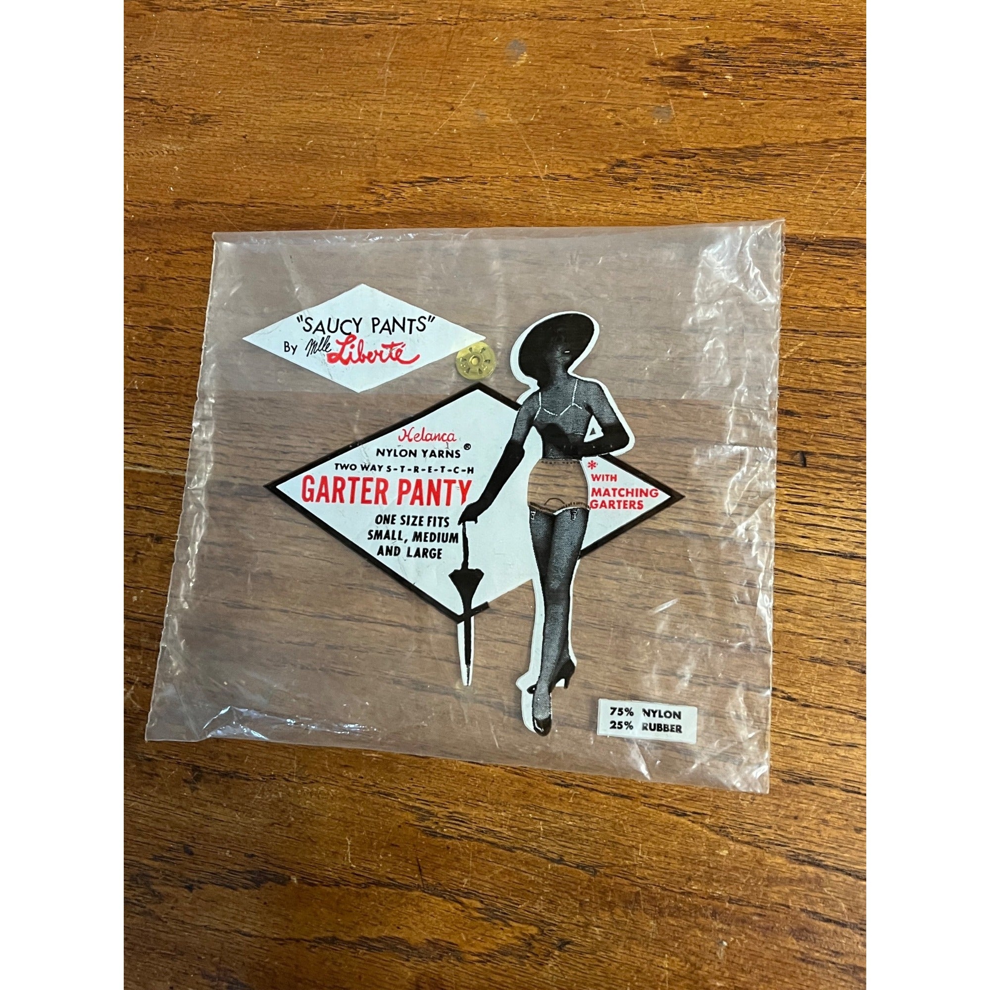 Vintage 1970s Women's Panty Garter Saucy Pants Liberte Store Package Only