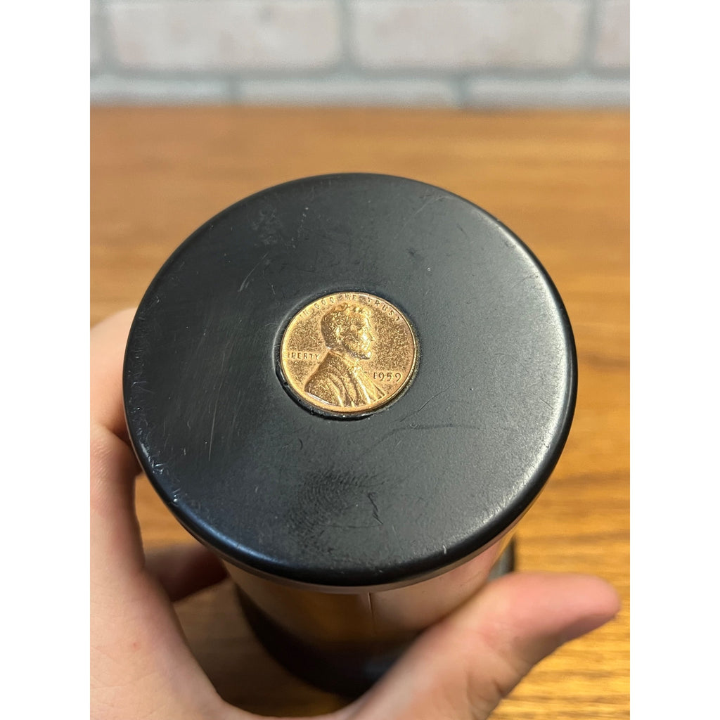 Vintage 1950s Wisconsin Badger State Metal Coin Bank Inlaid Penny 4.5" T