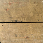 Antique Large Primitive Trunk Chest Gray Off-White Coffee Table Immigrant