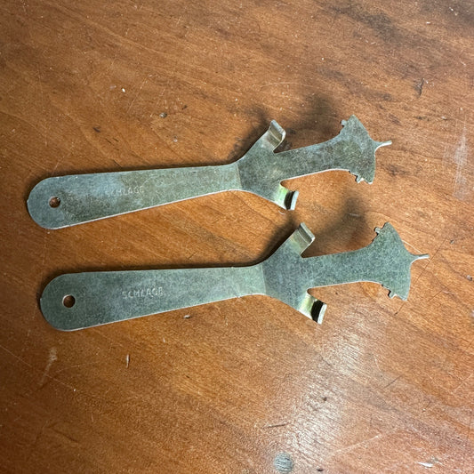 2 VTG SCHLAGE LOCKSMITH SPANNER WRENCH SIMPLEX LEVER KNOB LOCK TOOL