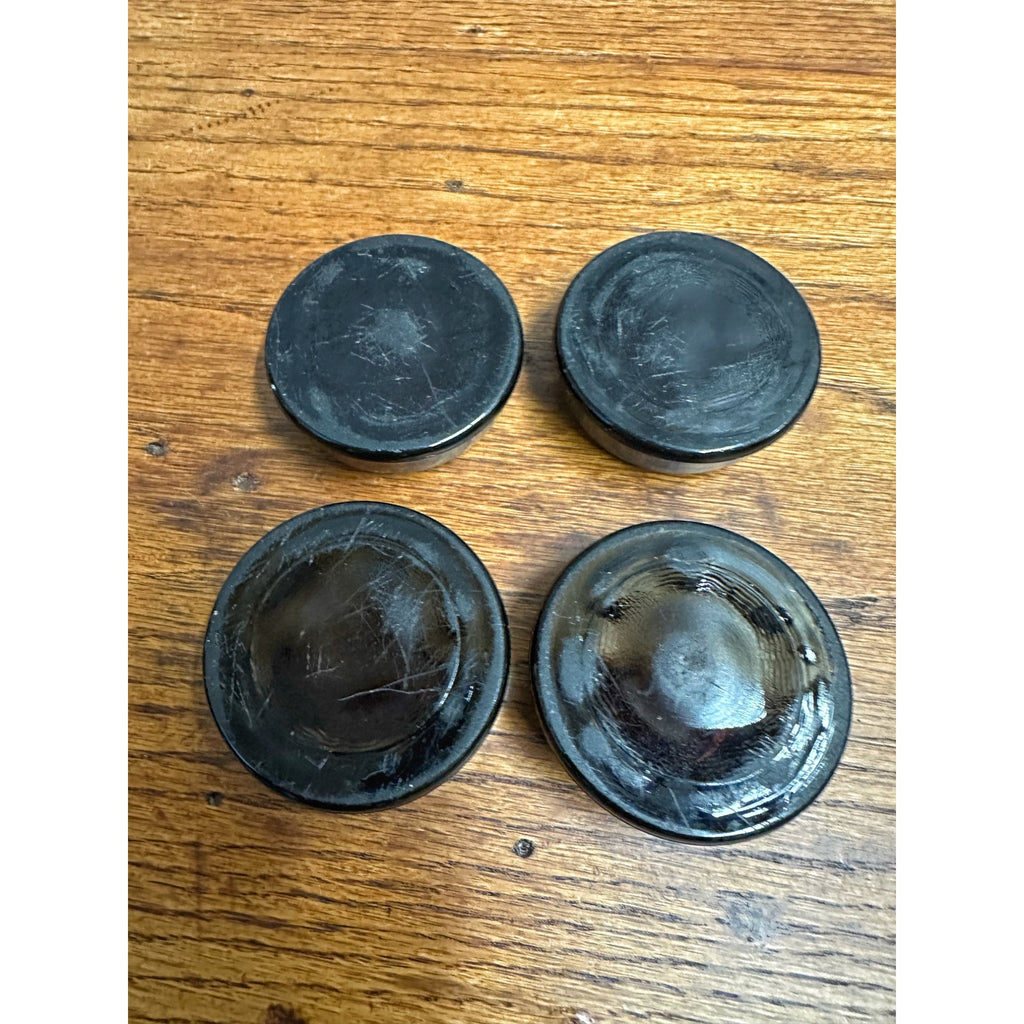 Vintage Anchor Hocking Amber Brown Glass Furniture Coasters - Set of 4