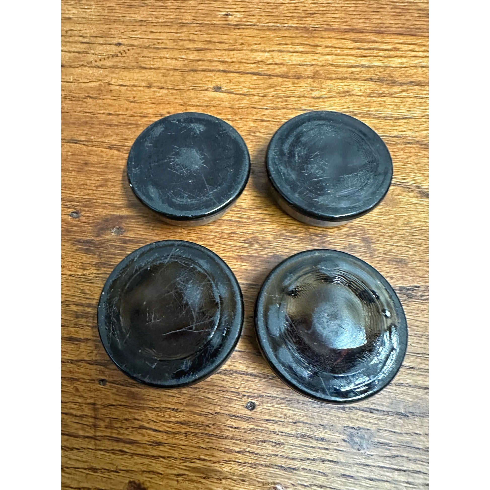 Vintage Anchor Hocking Amber Brown Glass Furniture Coasters - Set of 4
