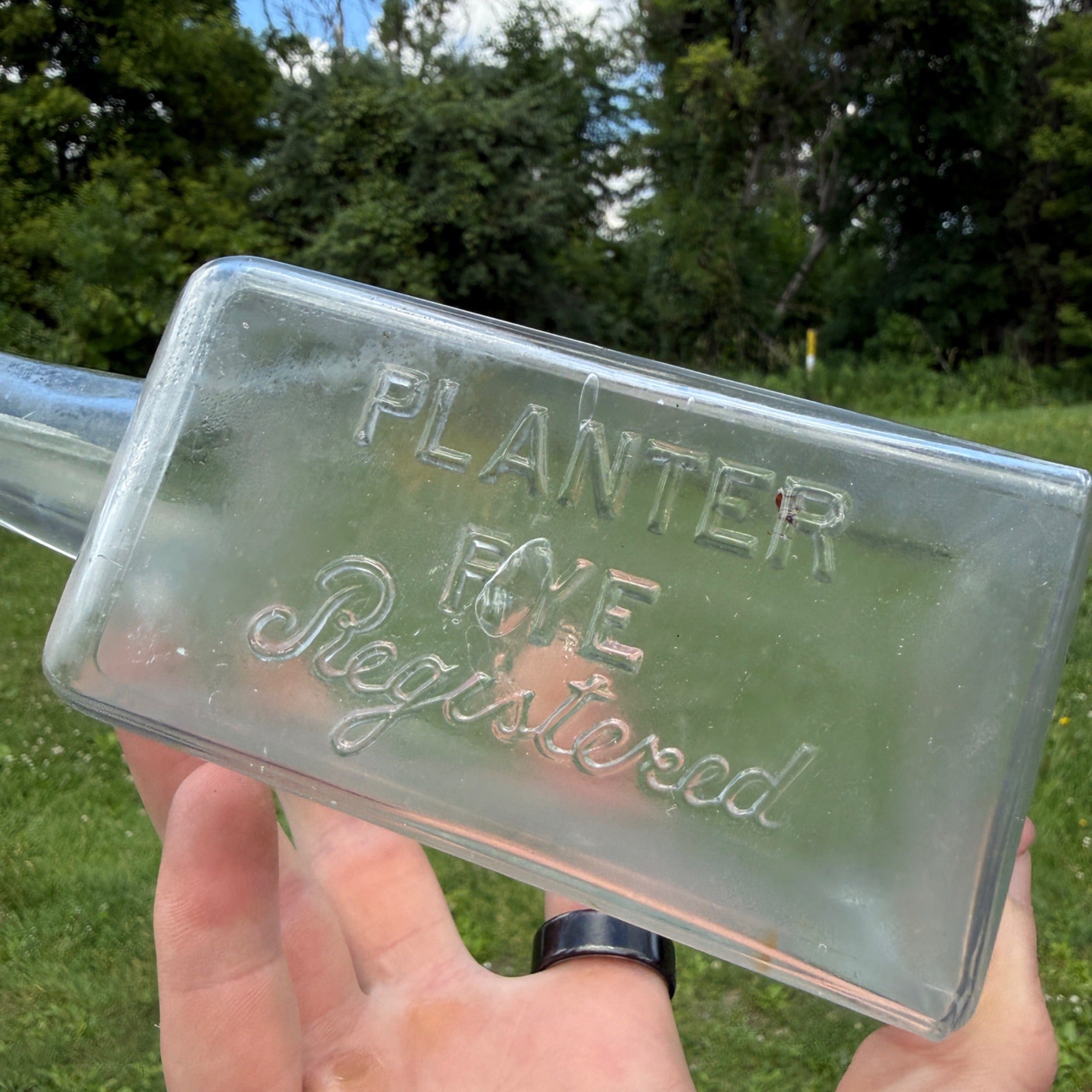 Planter Rye Whiskey bottle Ullman Cincinnati Antique 1900s Clear