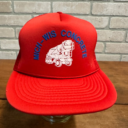 VINTAGE MICH-WIS CONCRETE CONSTRUCTION MESH RETRO SNAPBACK HAT