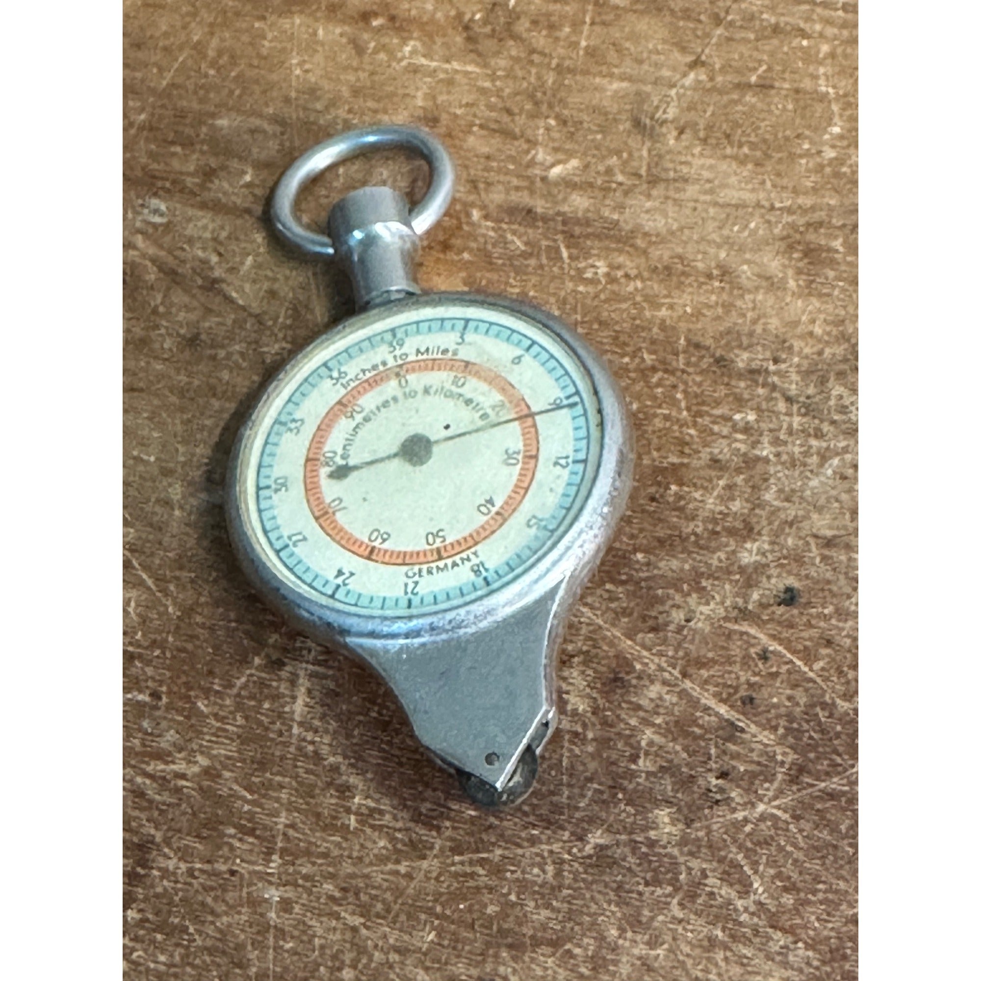 VINTAGE COMPASS GERMANY MAP READER CM TO KM & INCHES TO MILES CURVIMETER