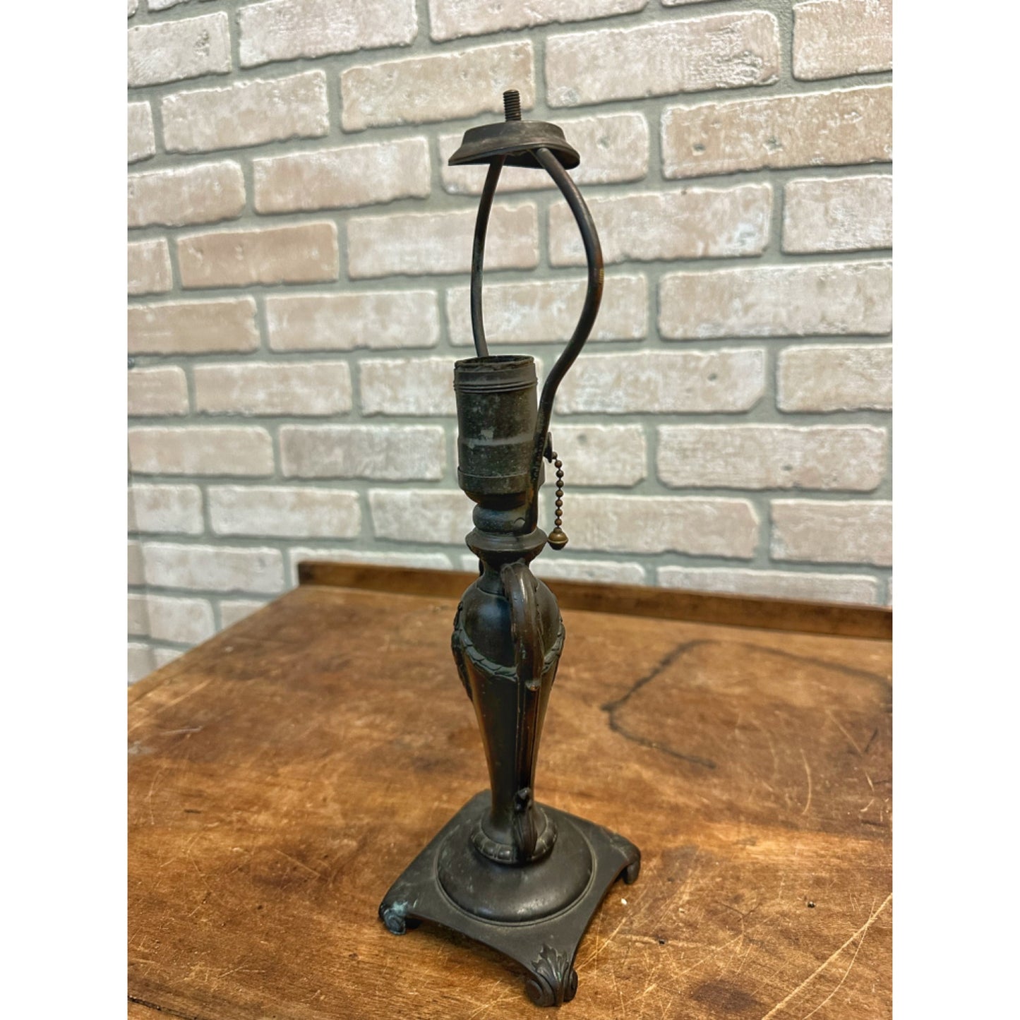 Vintage 1930s Classique Bronze 13" Table Lamp Handel Tiffany Era Arts & Crafts