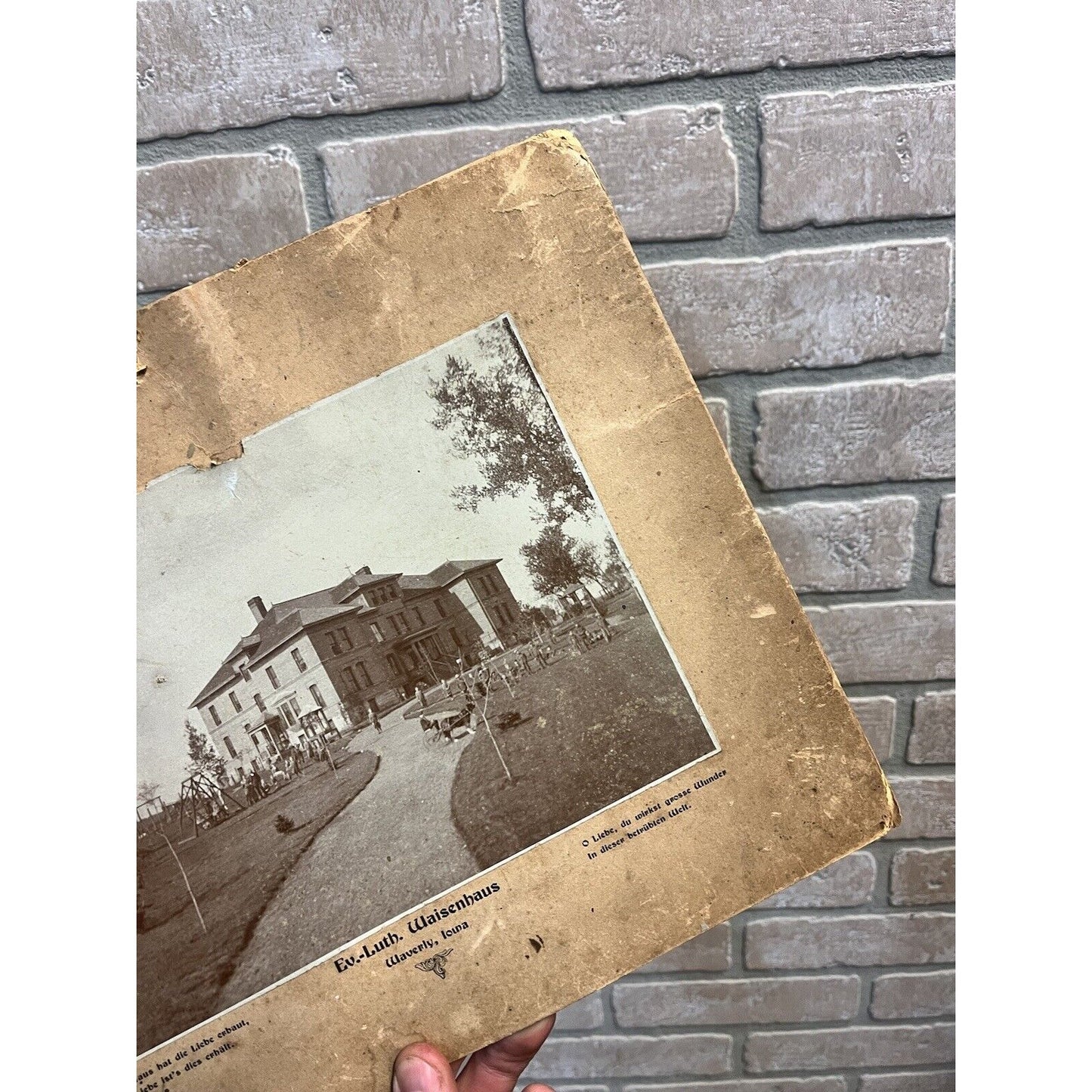 Early 1900s Evangelical Luthern Orphanage Waverly Iowa Cabinet Photo Waisenhaus