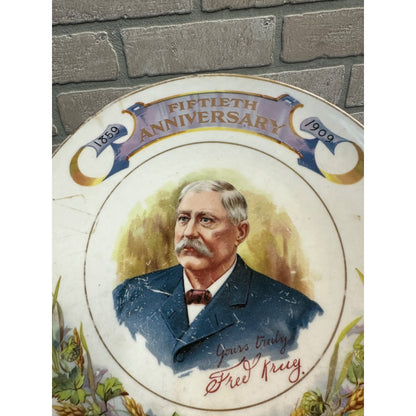 FRED KRUG BREWING CO. 1859 - 1909 ADVERTISING PLATE ORIGINAL PRE-PROHIBITION