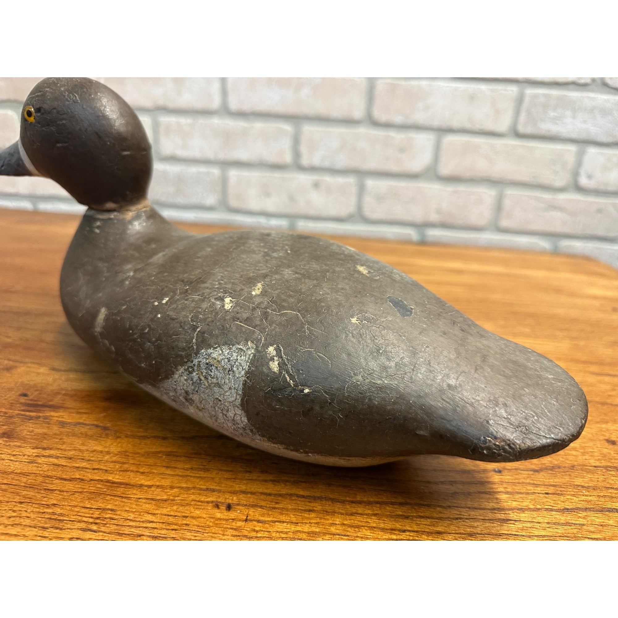 Original Mason Bluebill Hen Wood Decoy Glass Eye Third Grade Repaint