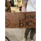 Vintage 1950s Joey's After School Bicycle Repairs Wooden Trade Advertising Sign