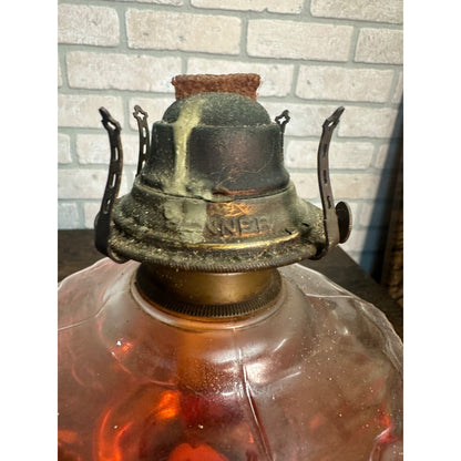 RARE Antique Victorian 1900s Goofus Glass Kerosene Oil Lamp