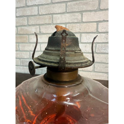 RARE Antique Victorian 1900s Goofus Glass Kerosene Oil Lamp