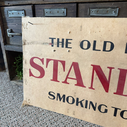 Antique 1910s Standard Milwaukee Tobacco Adams Cardboard Advertising Sign