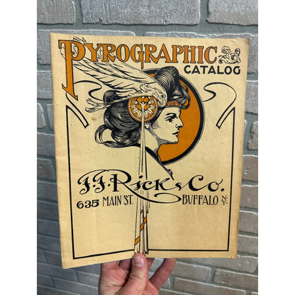 VTG 1900S PYROGRAPHIC CATALOG F.F. RICK & CO ARTS & CRAFTS ERA 76 COMPLETE PGS