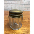 Antique Victorian Glass Tobacco Cigar Humidor or Condiment Jar w/ Lid Small 3"