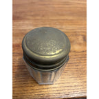 Antique Victorian Glass Tobacco Cigar Humidor or Condiment Jar w/ Lid Small 3"