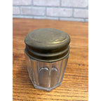Antique Victorian Glass Tobacco Cigar Humidor or Condiment Jar w/ Lid Small 3"