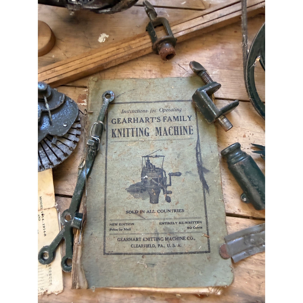 Gearhart 1914 Sock Making Machine-Cast Iron Tool W/ Manual & Parts