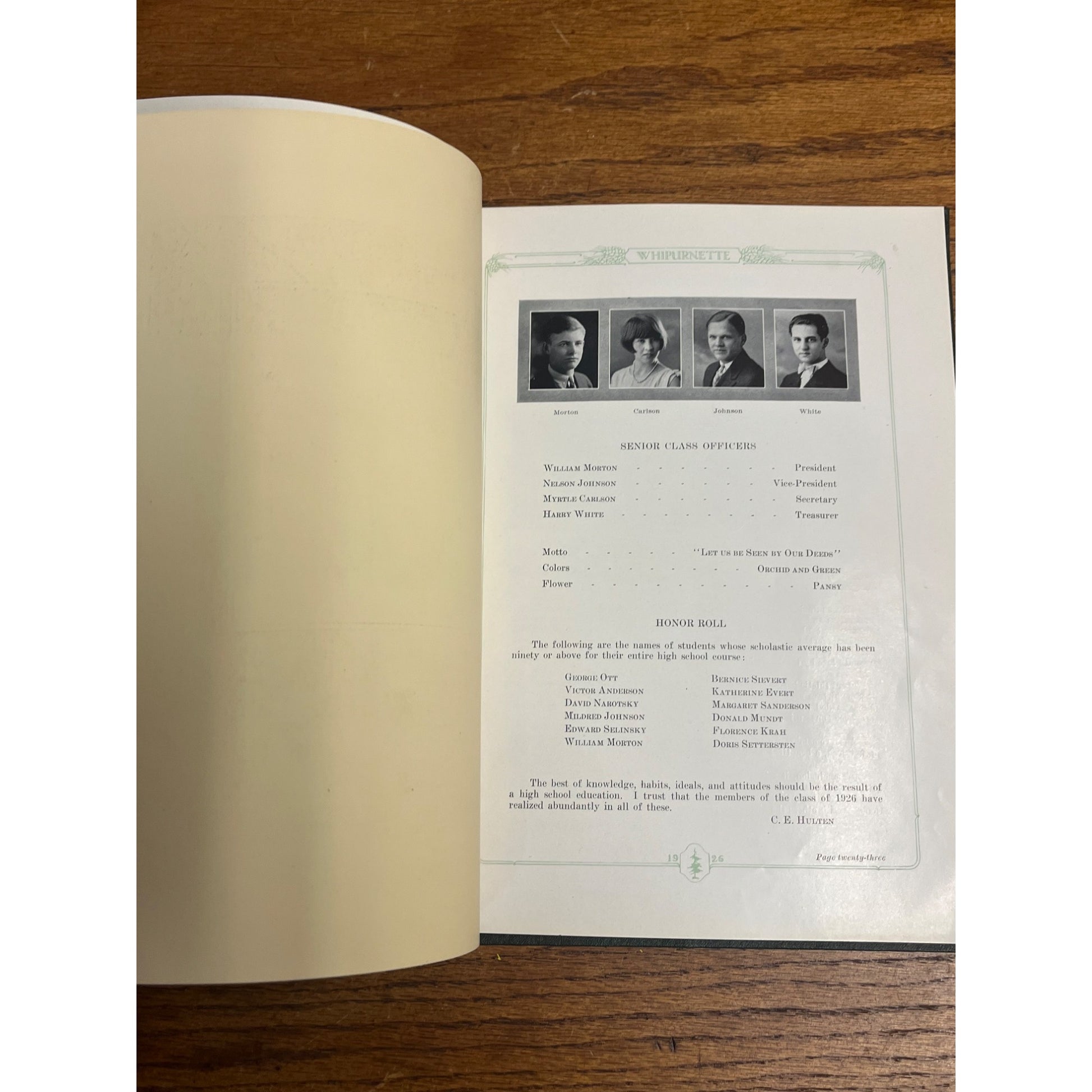Vintage 1926 The Whipurnette Marinette High School Yearbook Wisconsin