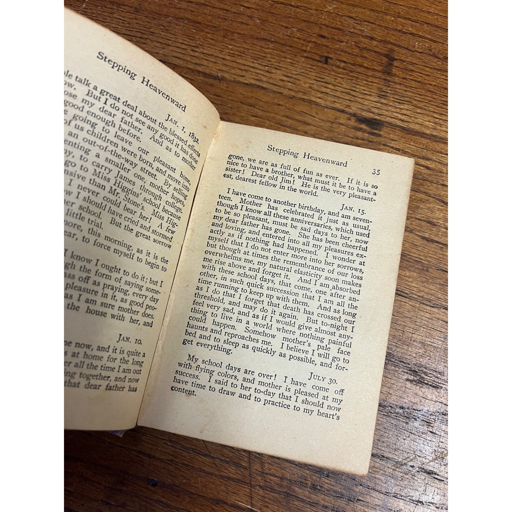 Vintage Stepping Heavenward By Mrs. E. Prentiss Hardcover Book Philadelphia Henry Artemus Company