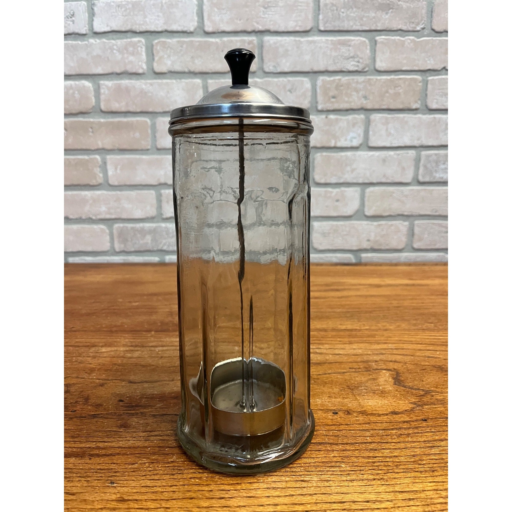 Vintage 1940s Barber Barbershop Thick Glass Disinfectant Jar BLOOMFIELD INDUSTRIES
