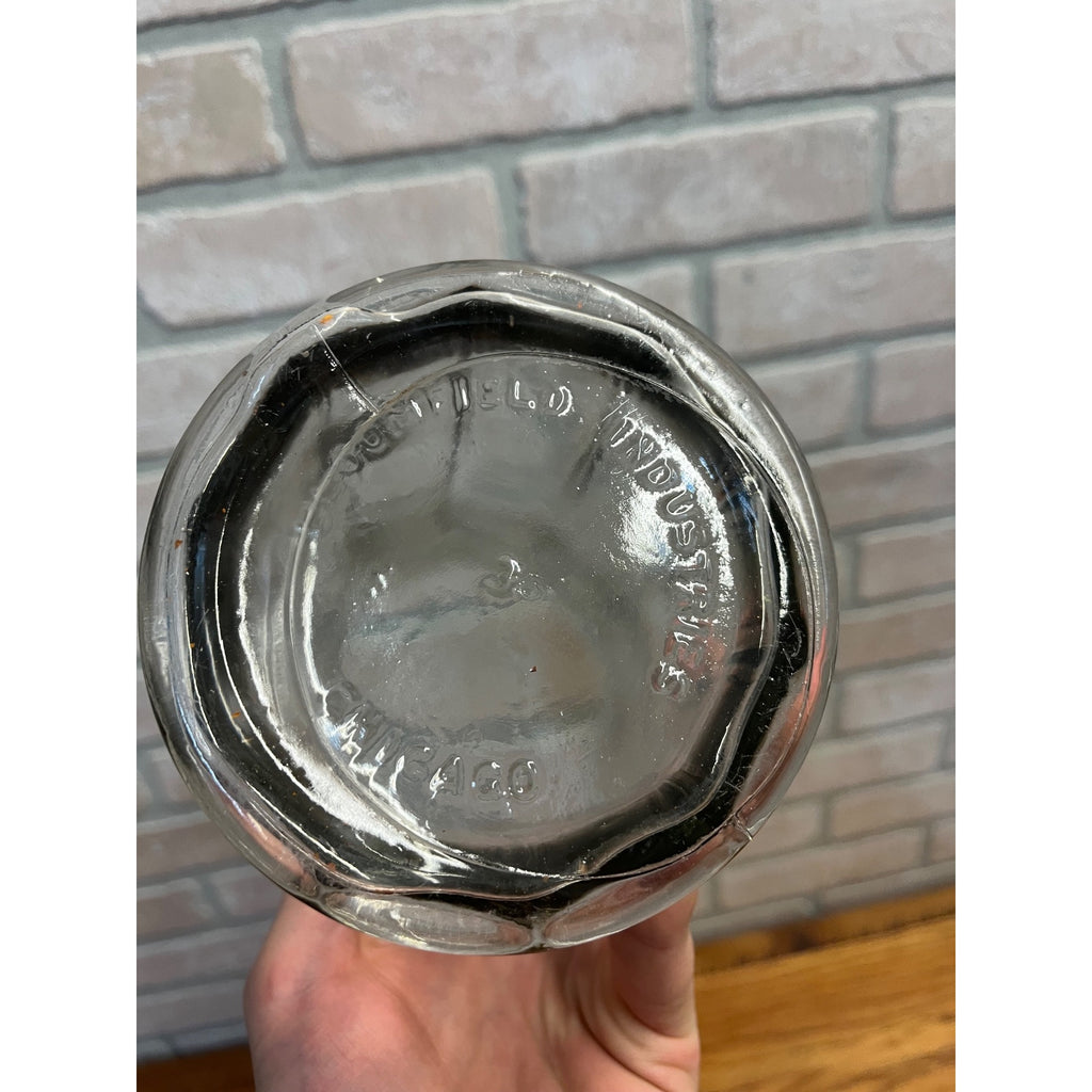 Vintage 1940s Barber Barbershop Thick Glass Disinfectant Jar BLOOMFIELD INDUSTRIES